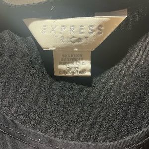 VTG Express Tricot Womens Dress Size 8/10 Black Sleeveless Sheath Nylon 90s Y2K